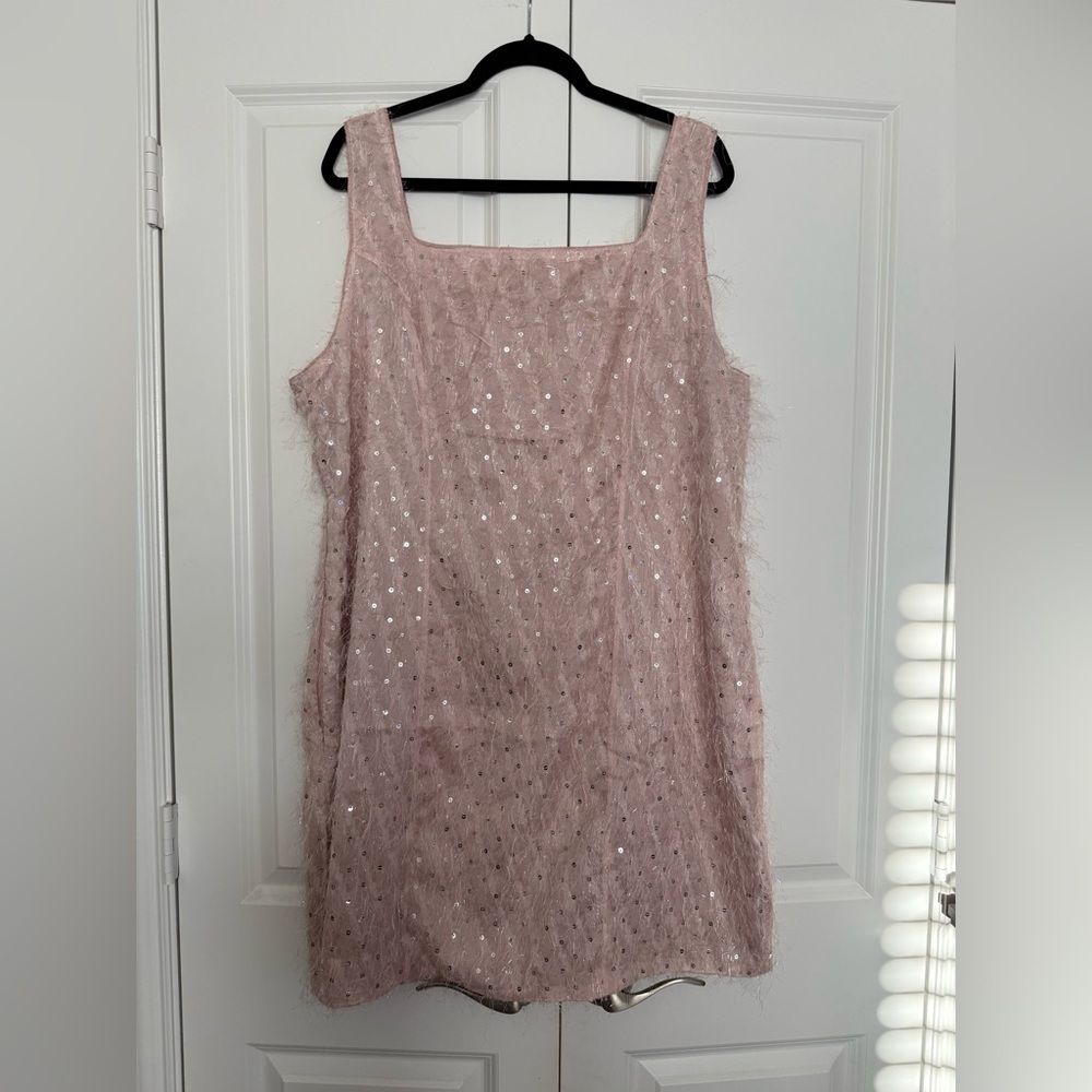 Pink Sequin Mini Dress